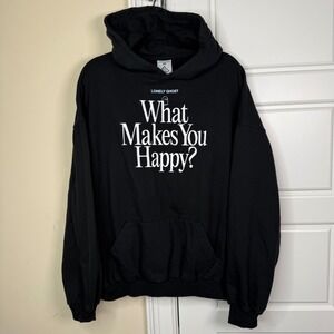 Lonely Ghost Hoodie Mens 2X Black What Makes You Happy Graphic Sweatshirt Street